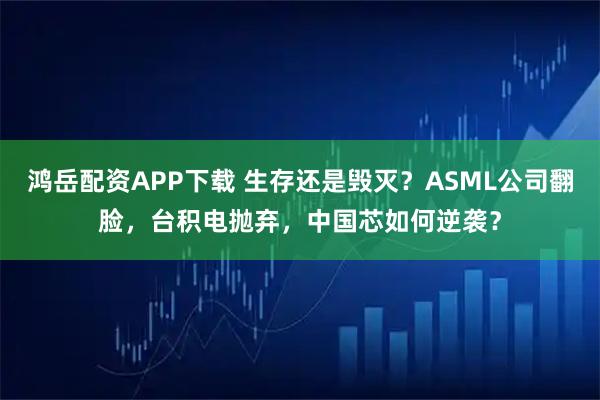 鸿岳配资APP下载 生存还是毁灭？ASML公司翻脸，台积电抛弃，中国芯如何逆袭？