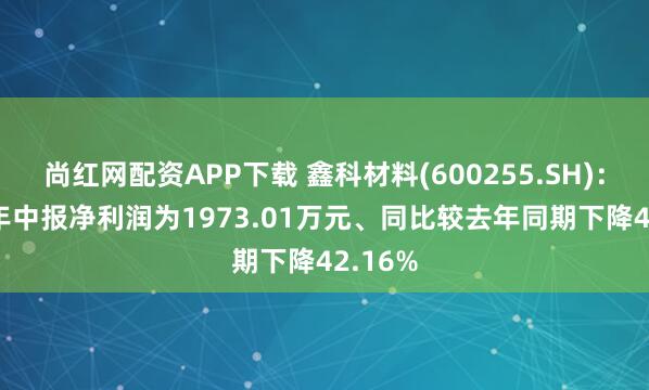 尚红网配资APP下载 鑫科材料(600255.SH)：2025年中报净利润为1973.01万元、同比较去年同期下降42.16%